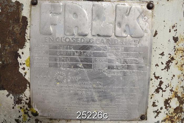 Used Falk 80Y1S Parallel Shaft Gear Drive, 4.84 Ratio, Input Rpm 1200, Output Rpm 247.9 #25226