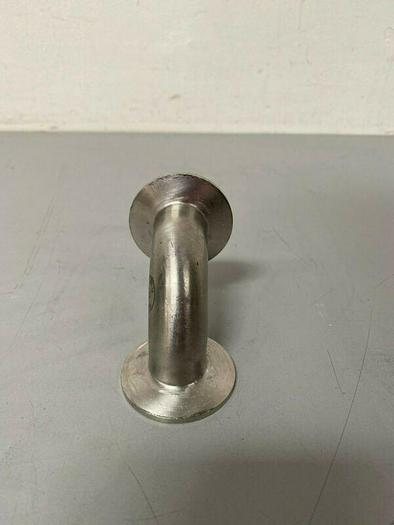Used Stainless Steel 90 Degree 3" L Angle w/ 2" OD Sanitary Fittings