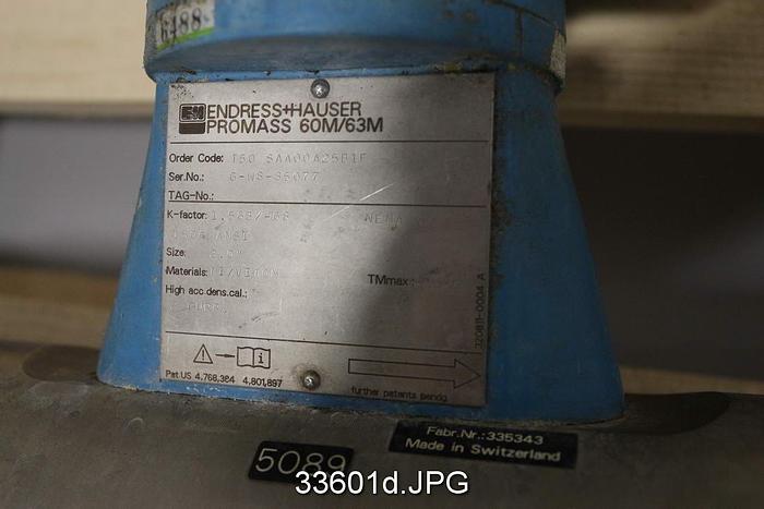 Used Endress & Hauser T50 SAA00A25B1F 2" Mass Flow Meter #33601