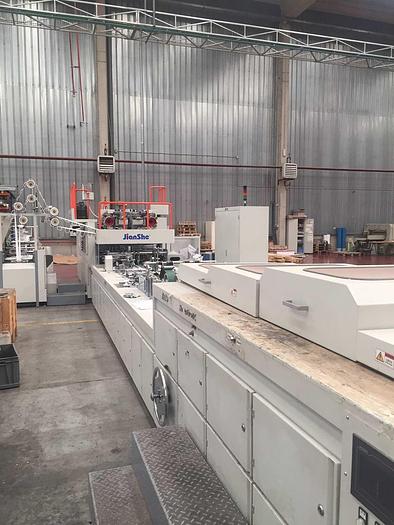 Used 2017 JIANGSU FANGBANG MACHINERY ZD-QFP14C - Sheet fed square bottom paper bag makingmachine with twisted handles unit