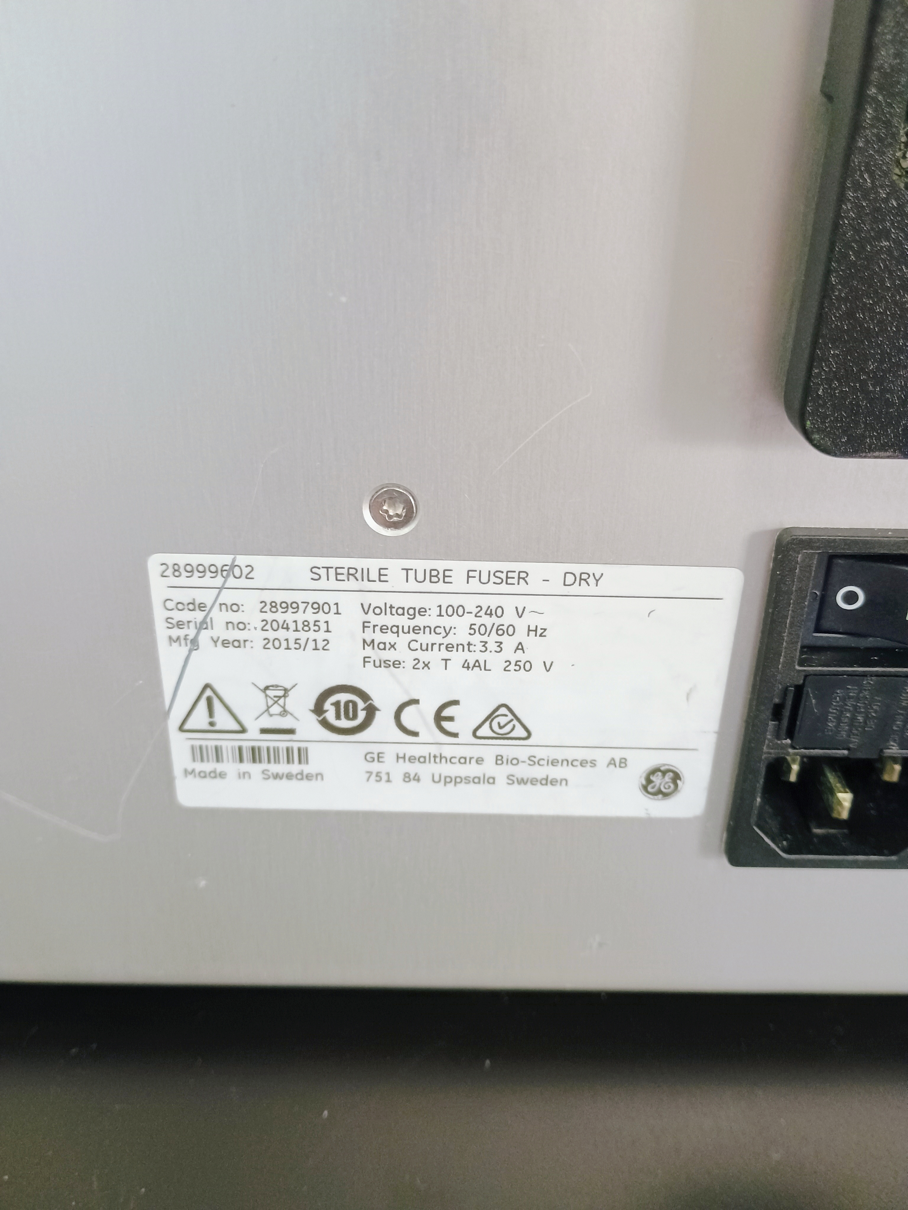 Used GE 28999602 Sterile Tube Fuser-Dry