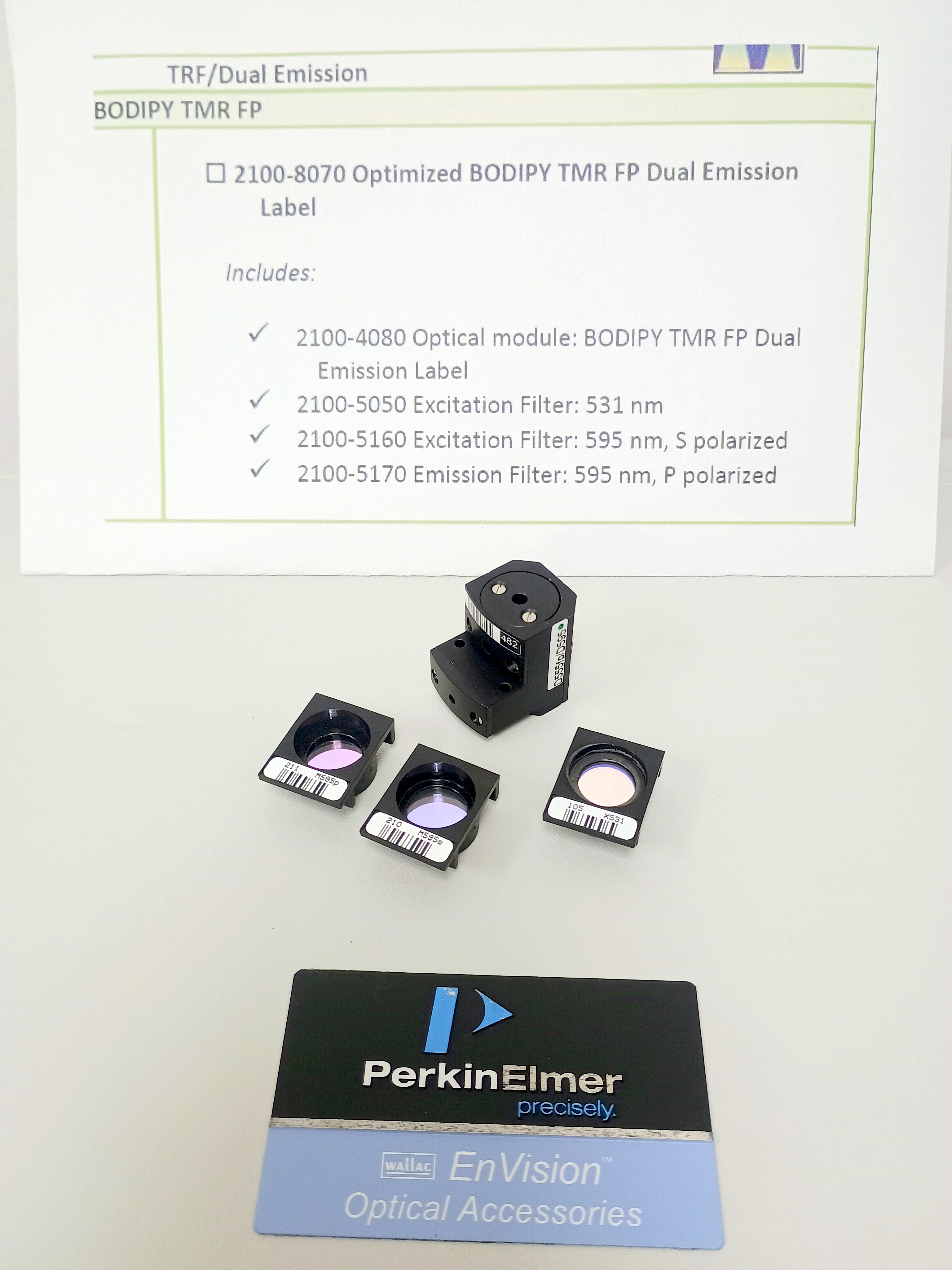Used Perkin Elmer / Revvity Bodipy TMR FP Dual Filter Set #2100-8070