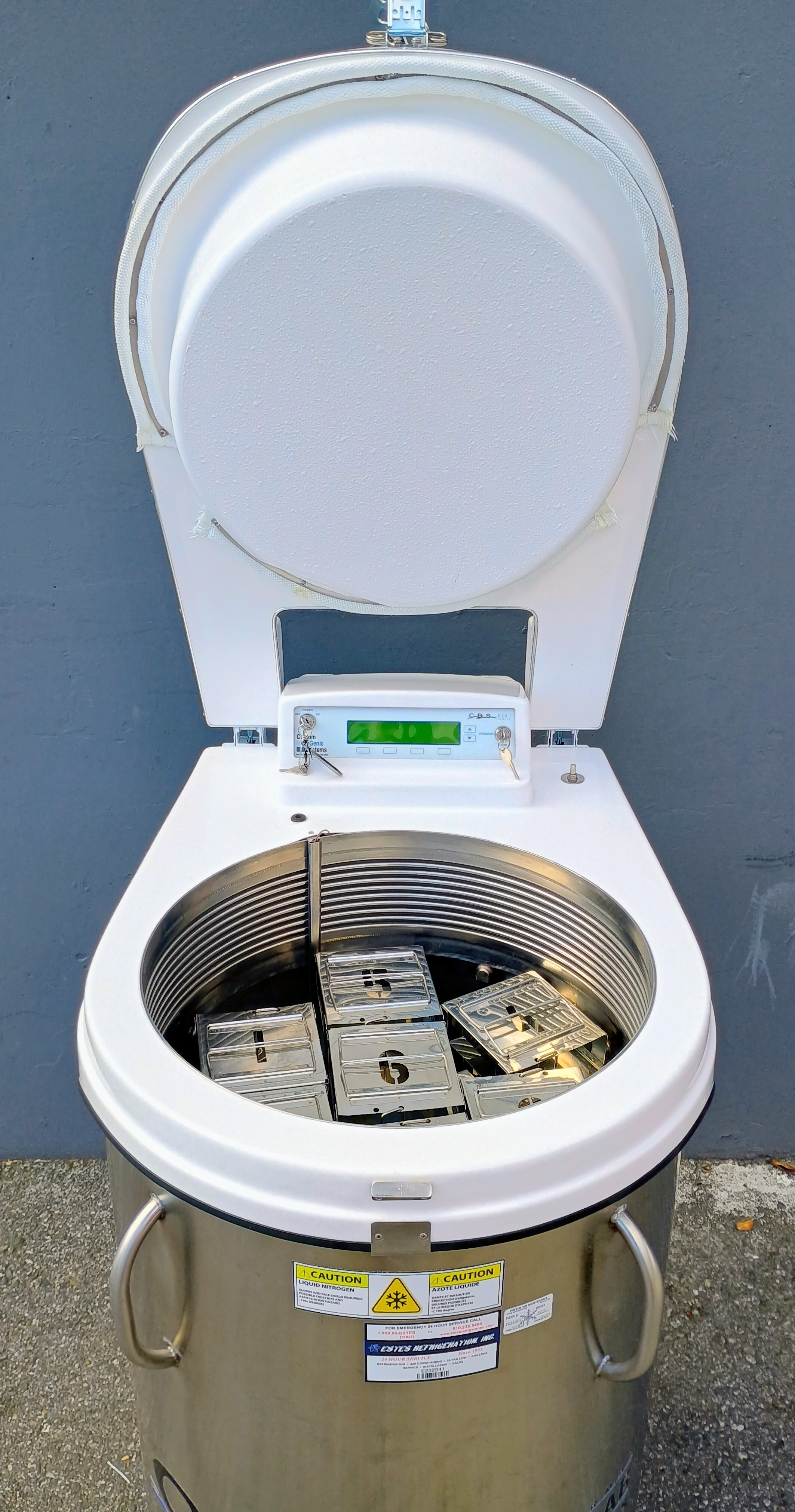 Refurbished Custom Biogenics Systems CBS Isothermal V-1500 AB Series Cryogenic Nitrogen Storage System