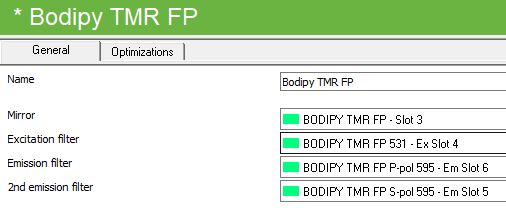 Used Perkin Elmer / Revvity BODIPY TMR FP Filter Set #2100-8030
