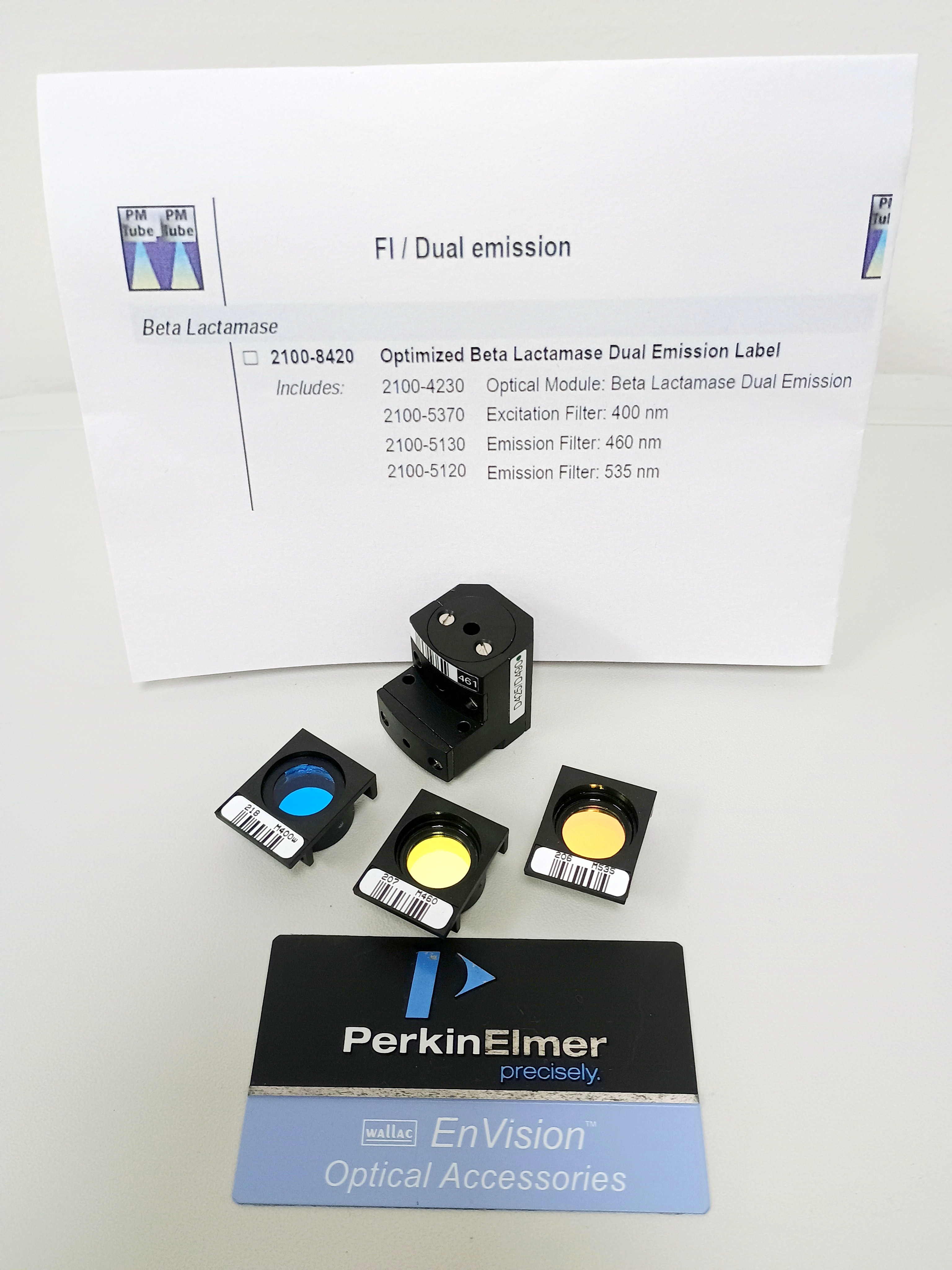 Used Perkin Elmer / Revvity Beta Lactamase Dual Filter Set #2100-8420