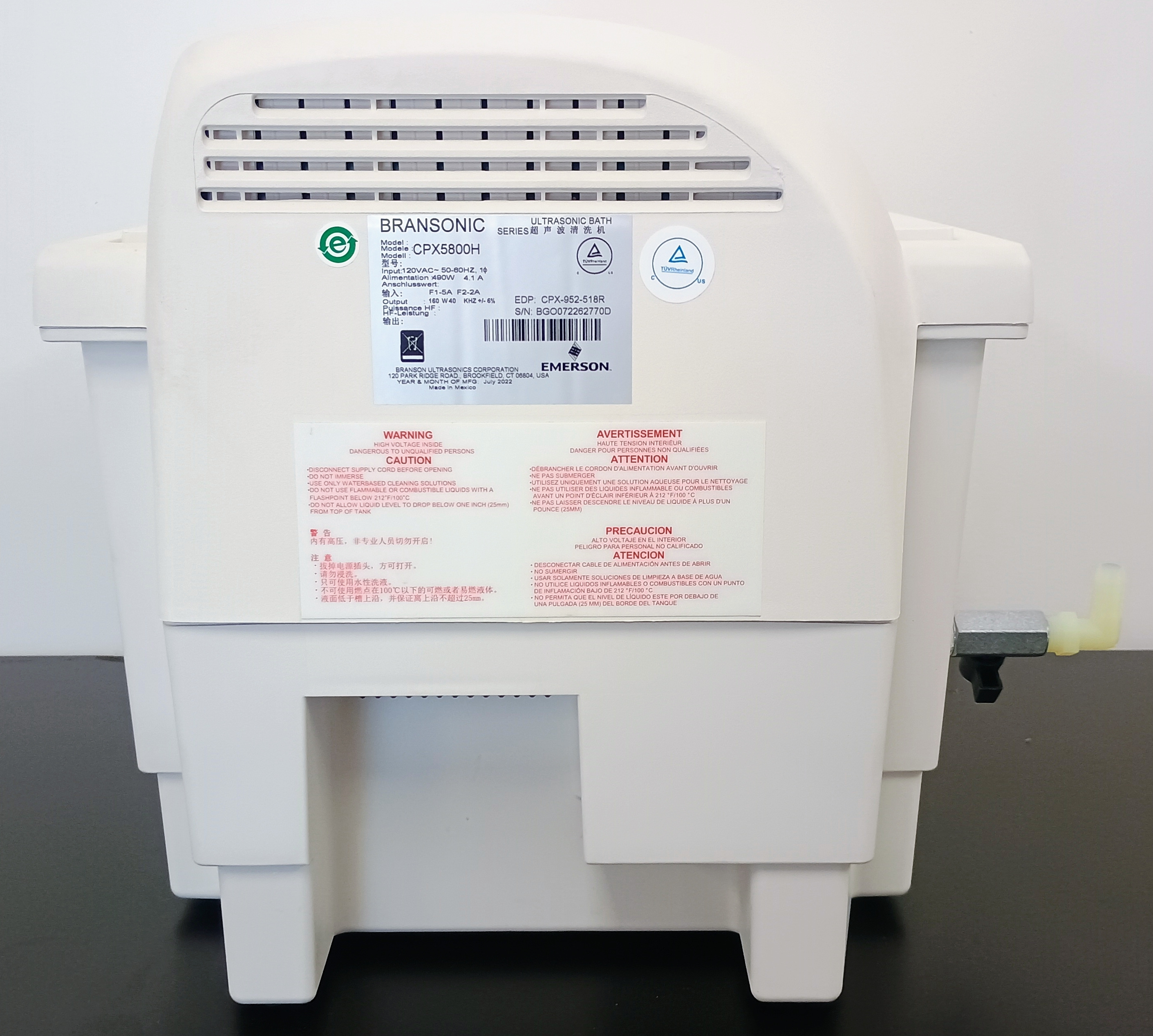 Used Branson CPX5800H Digital Heated Ultrasonic Cleaner