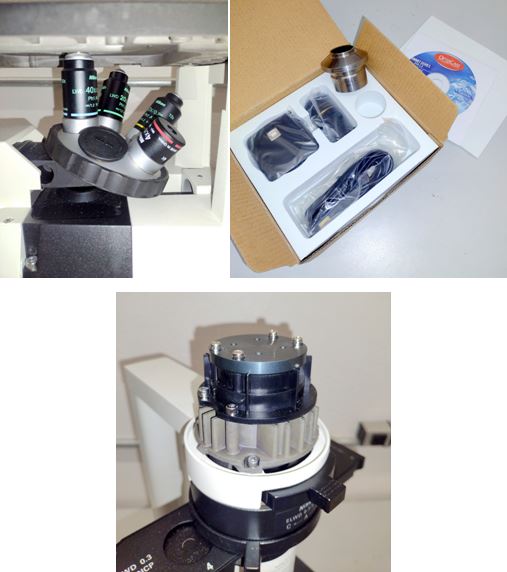 Refurbished Nikon Eclipse TS100 Inverted Phase Contrast Microscope - Trino w/ Camera & LED Light Source