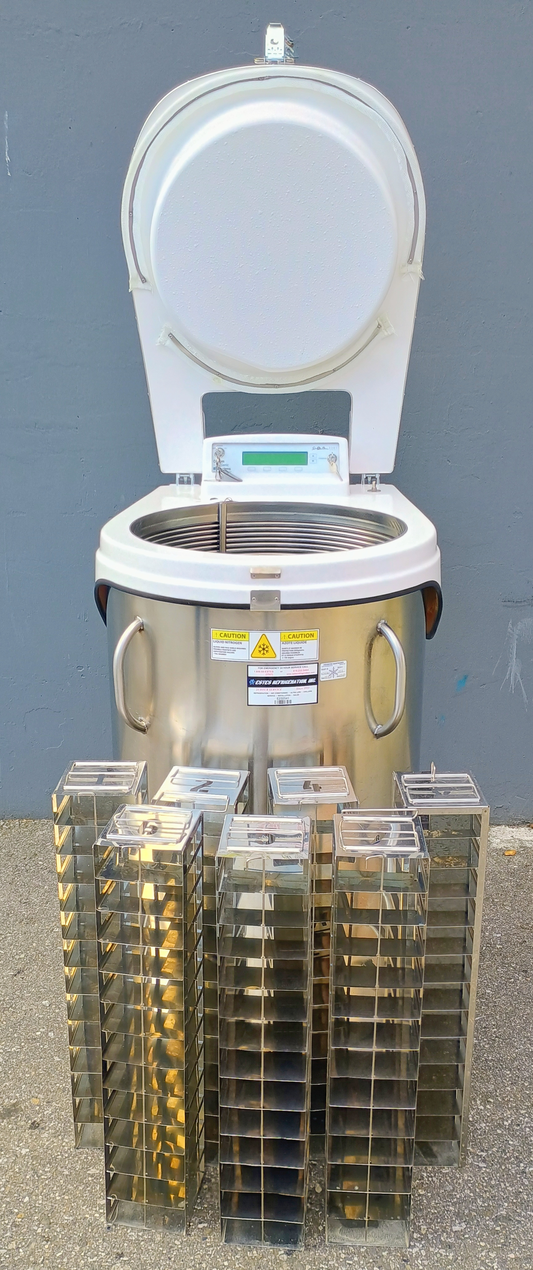 Refurbished Custom Biogenics Systems CBS Isothermal V-1500 AB Series Cryogenic Nitrogen Storage System