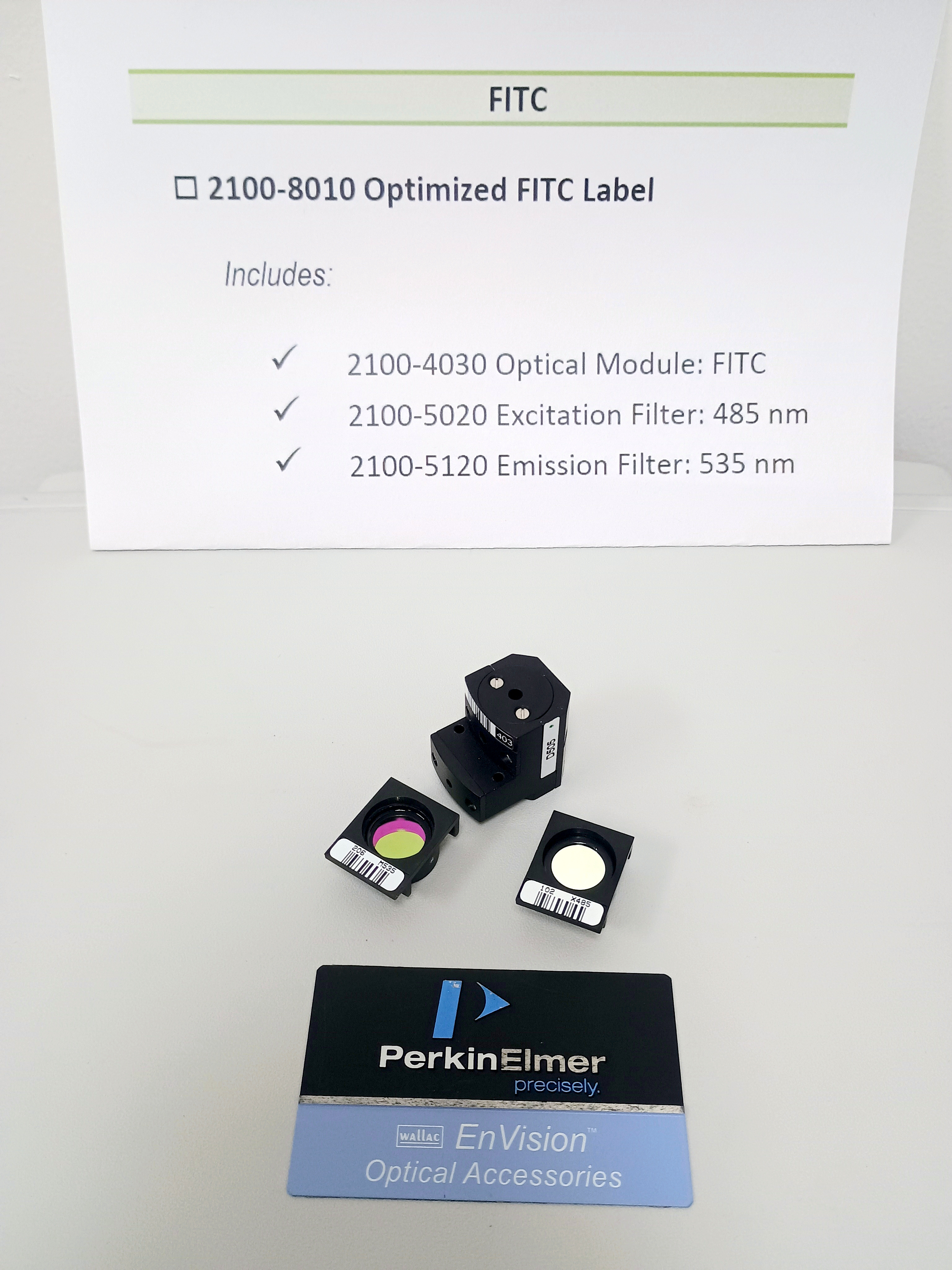 Used Perkin Elmer / Revvity FITC Filter Set #2100-8010