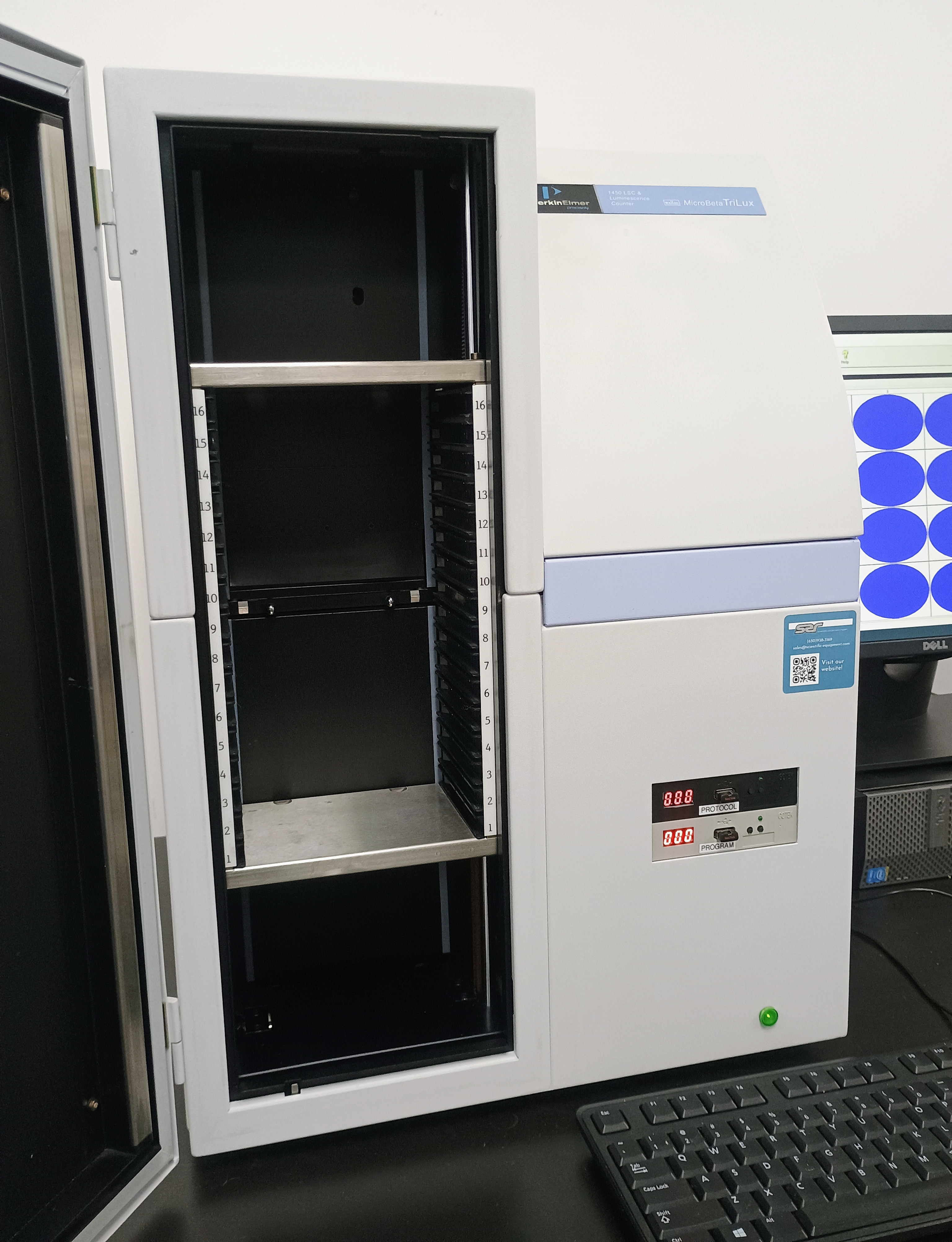 Refurbished Perkin Elmer Wallac Microbeta TriLux 1450 LSC & Luminescence Counter with 3-Detectors