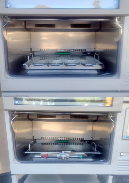 Refurbished Kuhner ISF1-XC EcoDew Floor Model Incubator Shaker Double Stack with CO2/Humidity