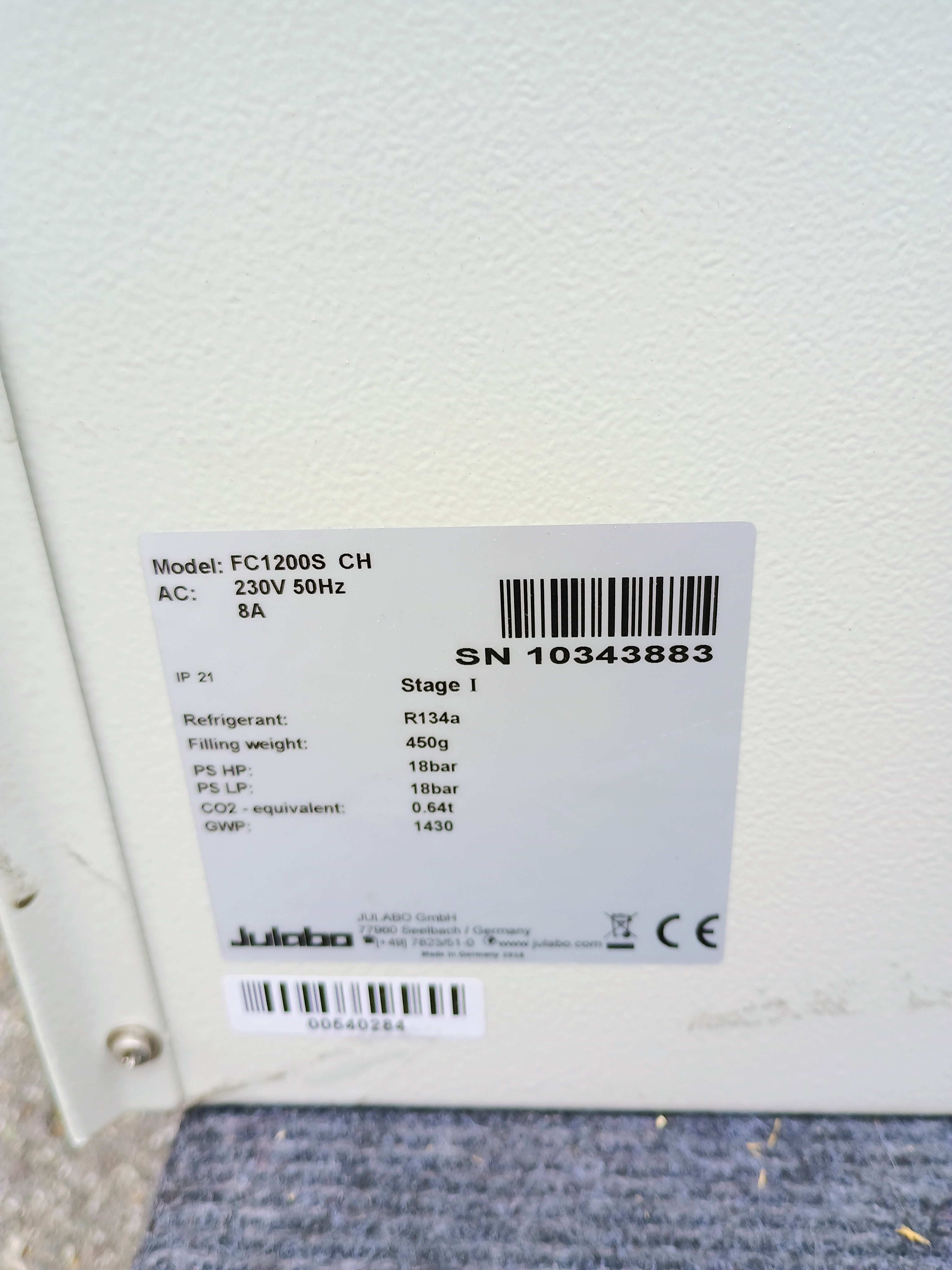 Used Julabo FC1200S Recirculating Chiller/Heater