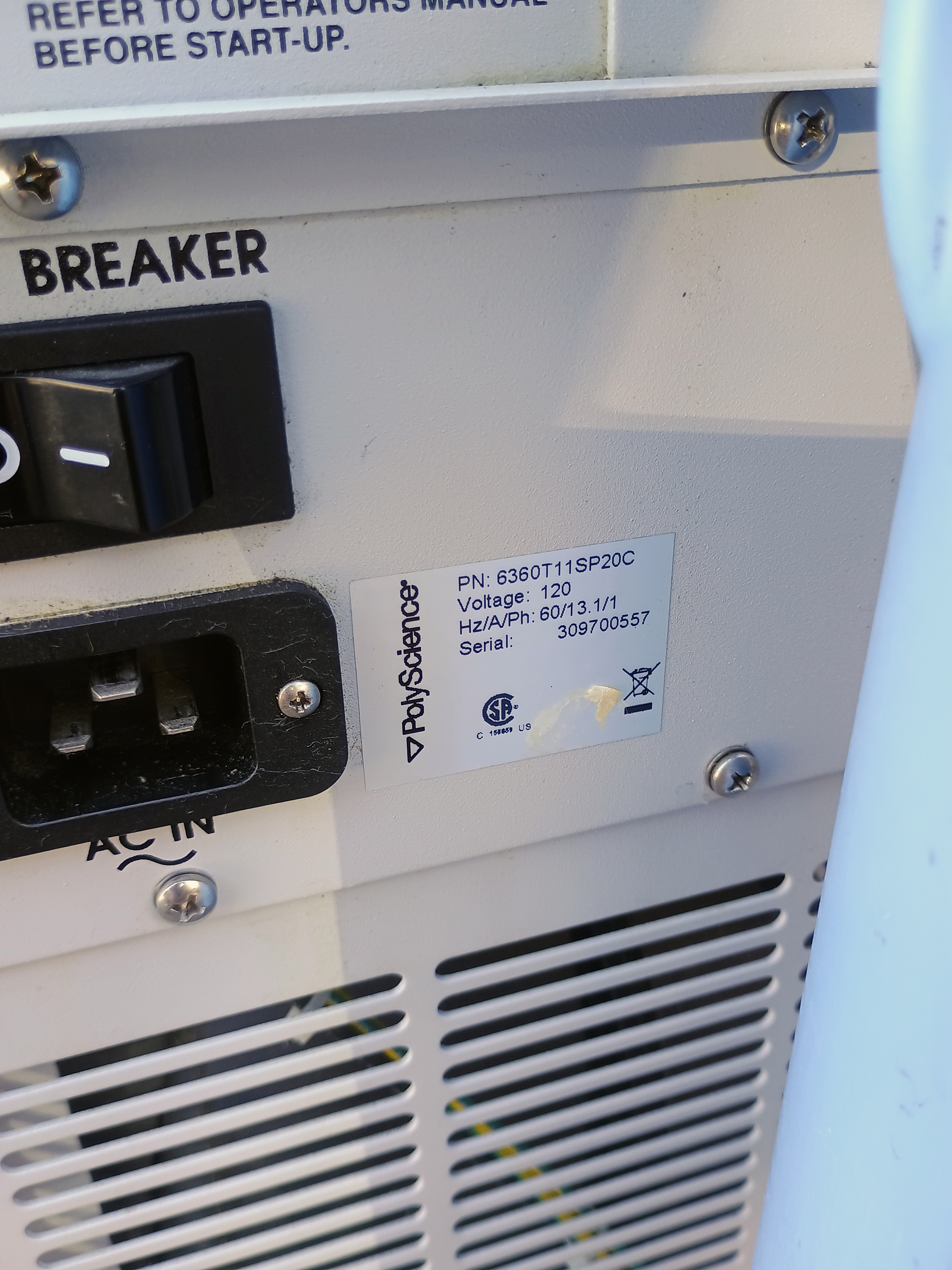 Refurbished 6360T11SP20C Refrigerated Recirculating Chiller 120 Volt