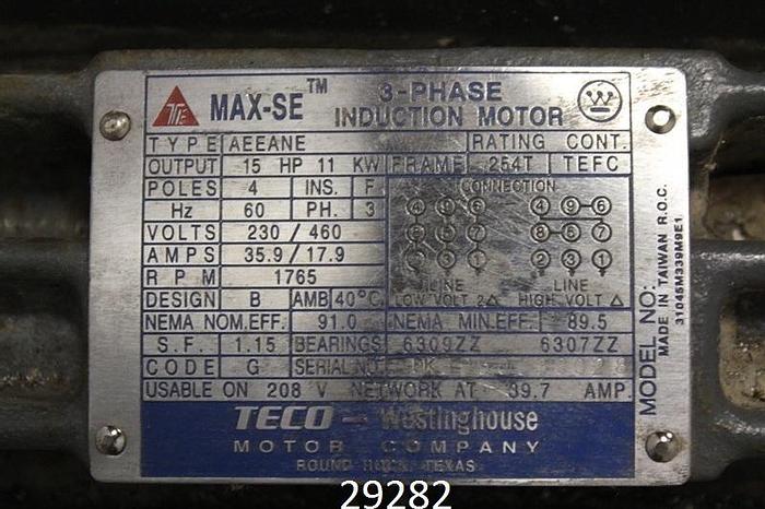 Used Westinghouse 31045M339M9E1 AC Motor #29282
