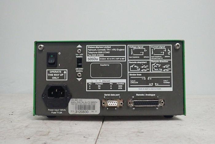 Used Watson Marlow 505DU Digital Auto 55RPM Peristaltic Pump