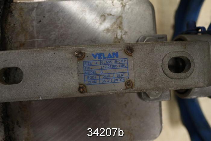 Used Velan 4" Hand Operated Knife Gate Valve #34207