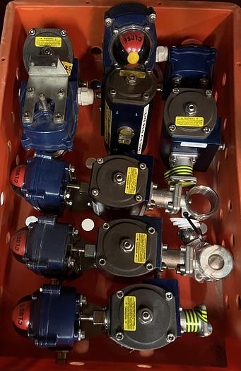 Used WM 8 SR actuator with stainless steel ball valve, type S69-ISO and position monitoring switch, type ITS-100