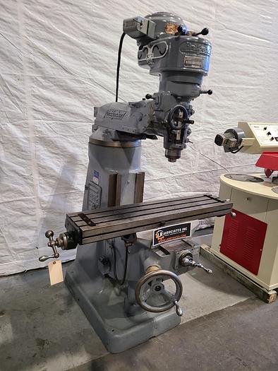 Used Bridgeport 1HP Milling Machine 42" Table Step Pulley Speed Control Single Point Lube