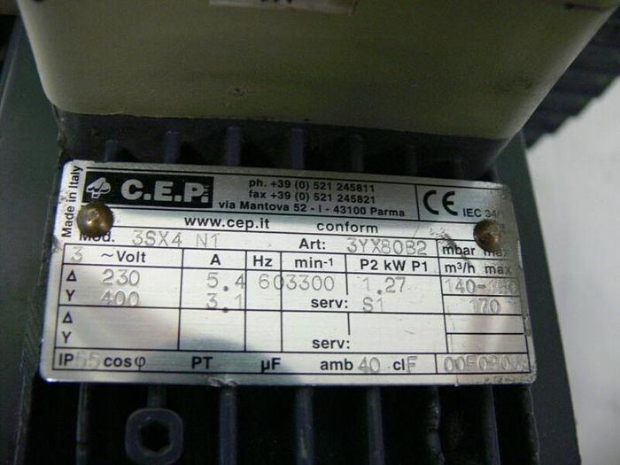 Used C.E.P. 3SX4 N1 Blower  140-160 m3/h   230V / 400V   Art: 3YX80B2