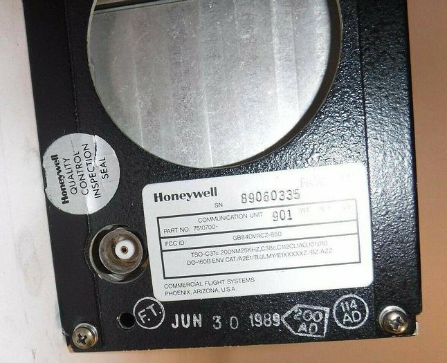 Used HONEYWELL / SPERRY RCZ-850 INTEGRATED COMM UNIT 7510700-901 "AS-IS"