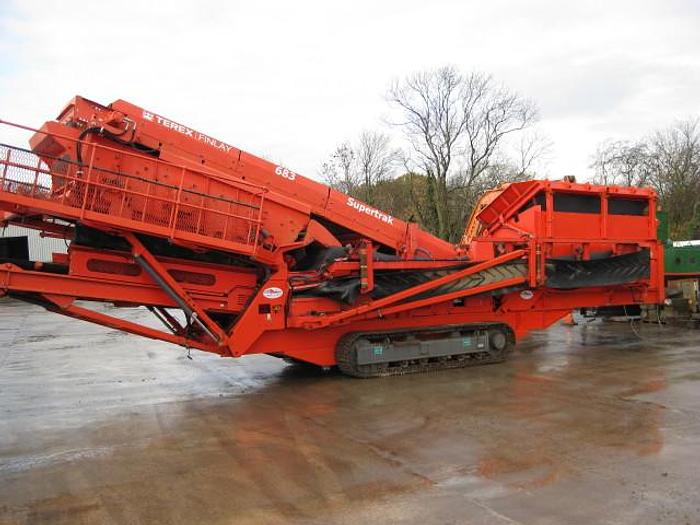 Used Terex Finlay 683 tracked finishing screen with Hydraulic tipping grid