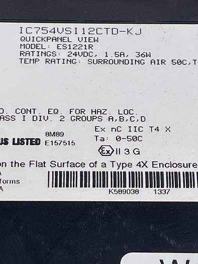 Used GE IC754VSI12CTD-KJ, ES1221R