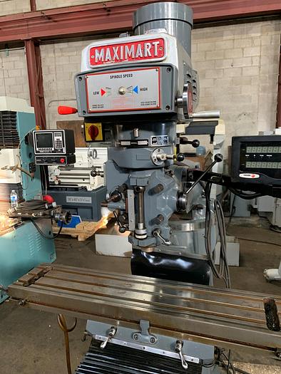 Used 9" X 42", MAXIMART 2VS, VERTICAL MILLING MACHINE