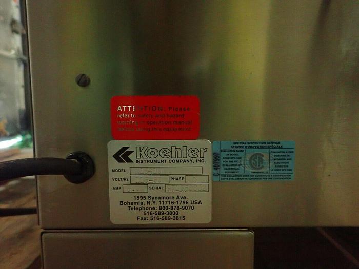 Used Koehler K18910 Constant Temperature Air Cabinet Oil Separation Apparatus