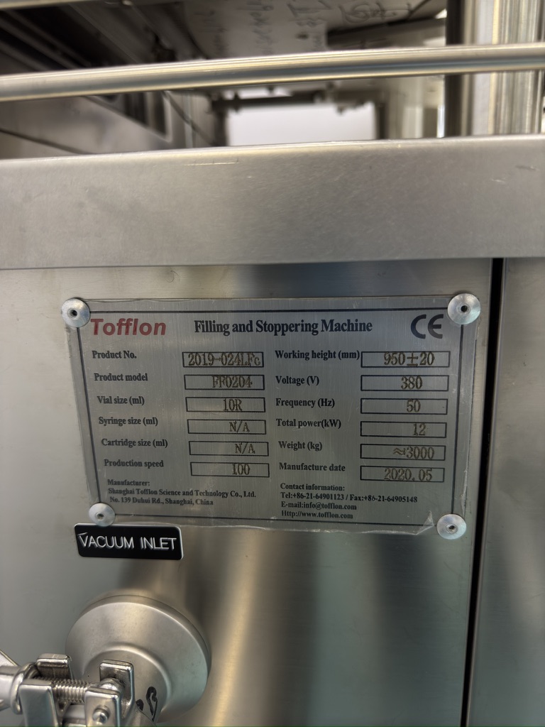 Used TOFFLON - Vials Filling & Stoppering Machine