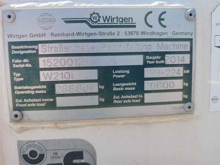 Used 2014 Wirtgen W210i