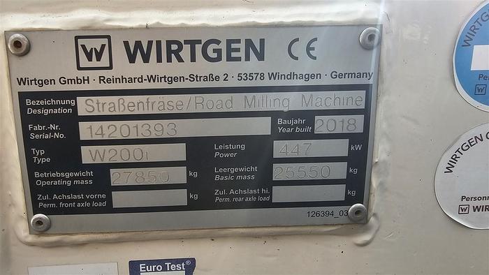 Used 2018 WIrtgen W200i