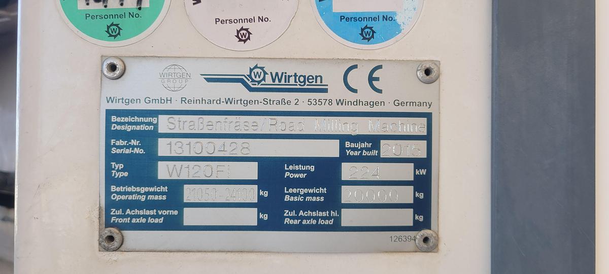 Used 2015 WIrtgen W120Fi