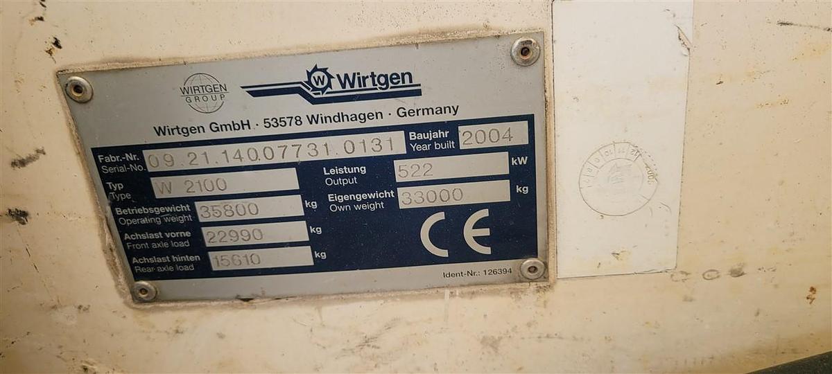 Used 2004 WIrtgen W2100