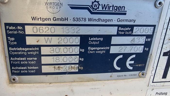 Used 2009 WIrtgen W2000