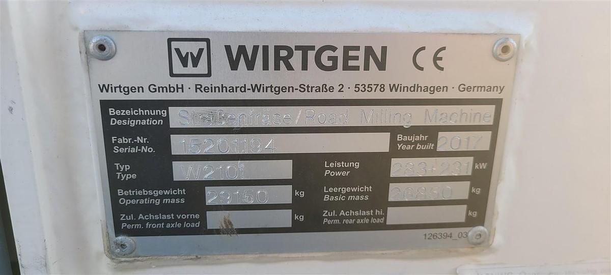 Used 2017 WIrtgen W210i