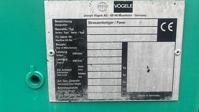 Used 2011 Vogele Super1800-2 spray Jet