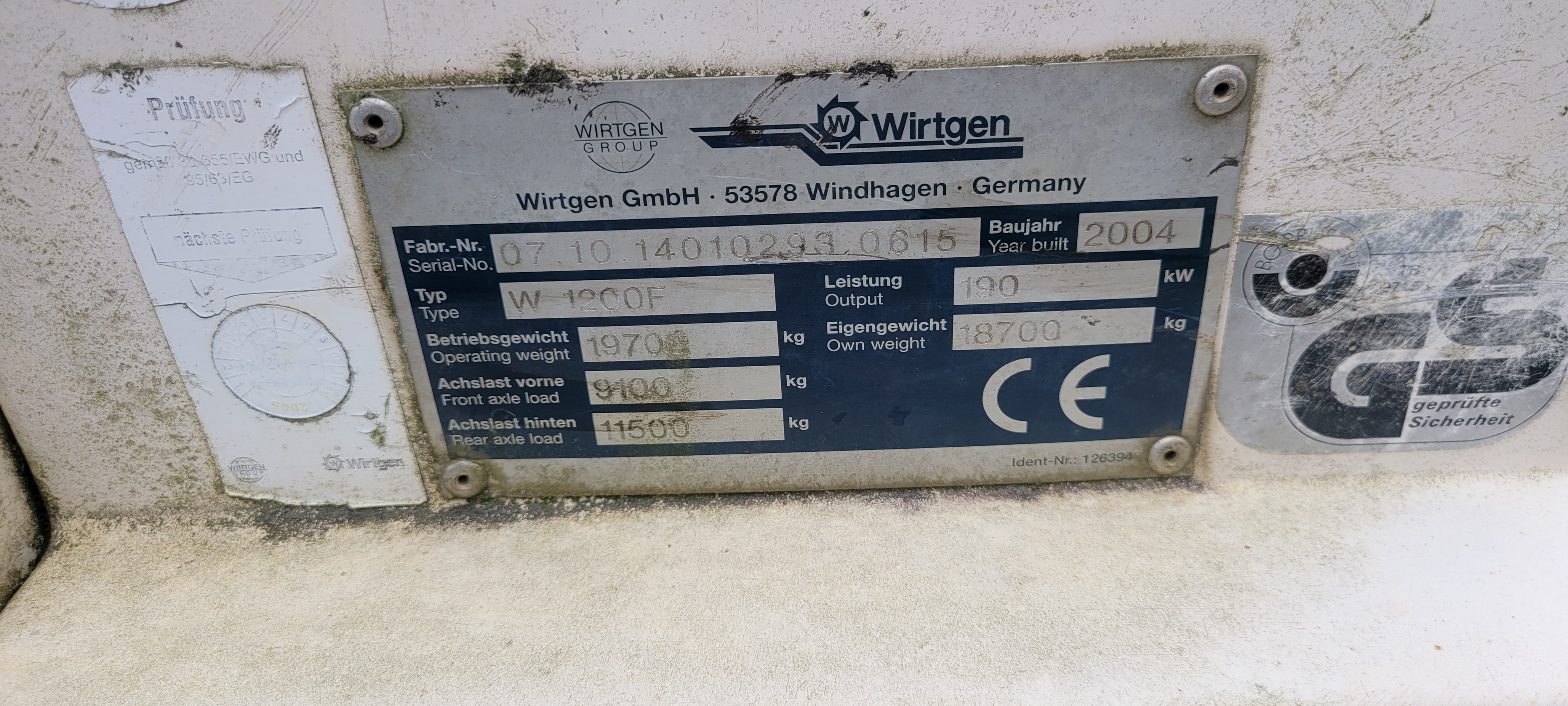 Used 2004 WIrtgen W1200F