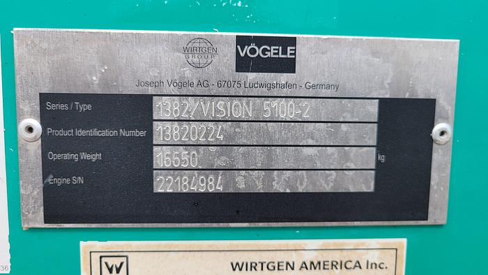Used 2016 Vogele 5100-2 Vision