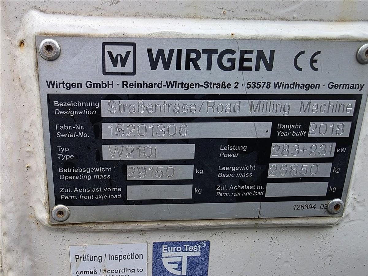 Used 2018 WIrtgen W210i