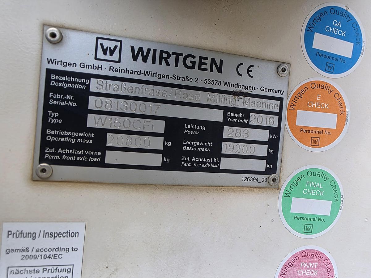 Used 2016 WIrtgen w150CFi