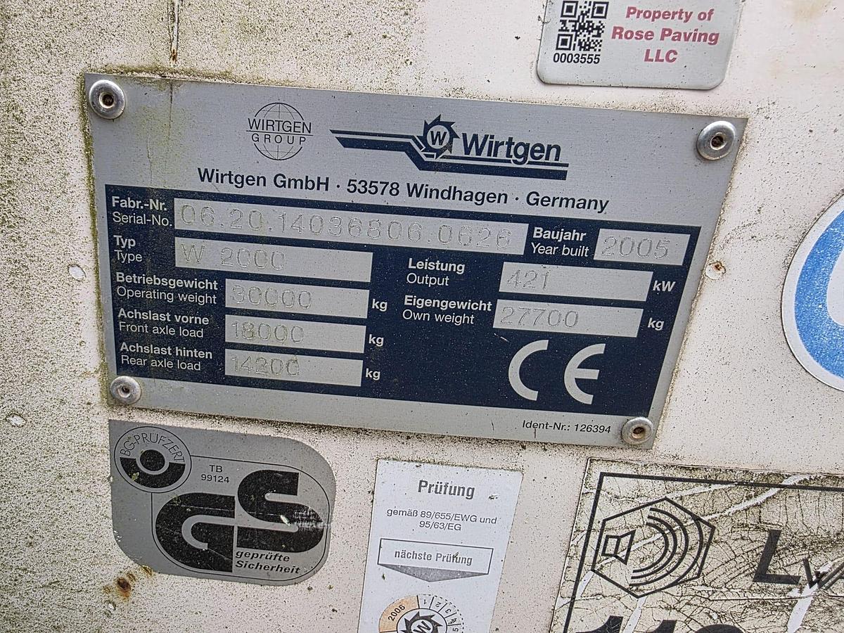 Used 2005 WIrtgen W2000