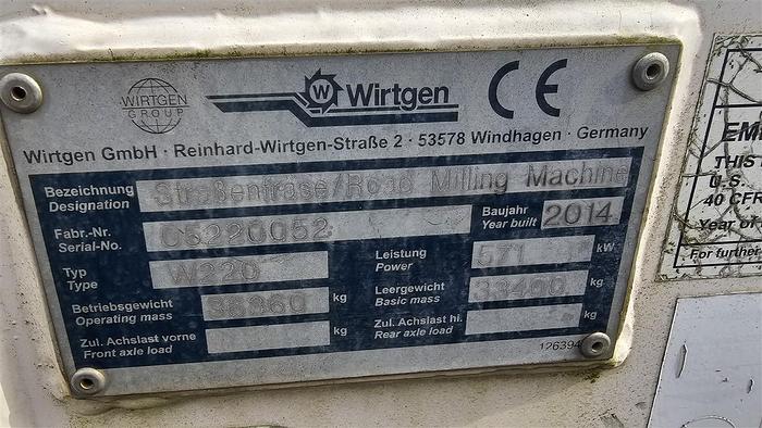 Used 2014 Wirtgen W220