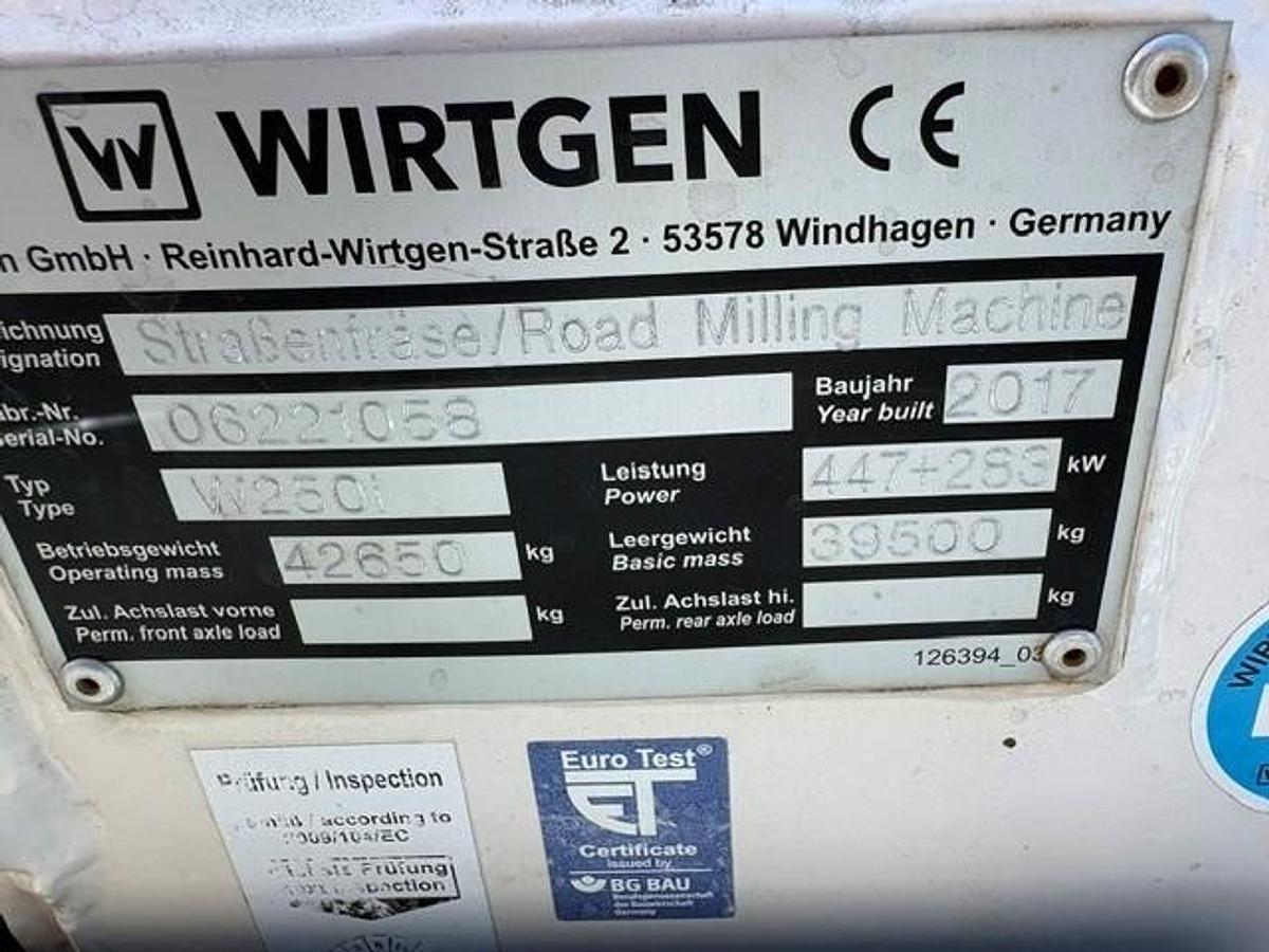 Used 2017 WIrtgen W250i