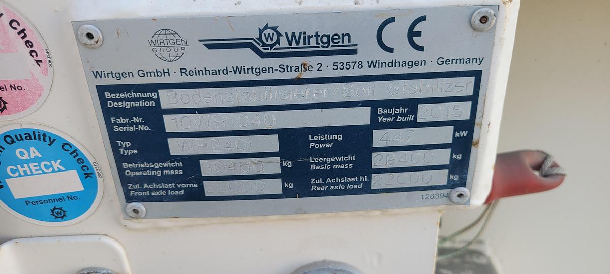 Used 2015 WIrtgen WR240i