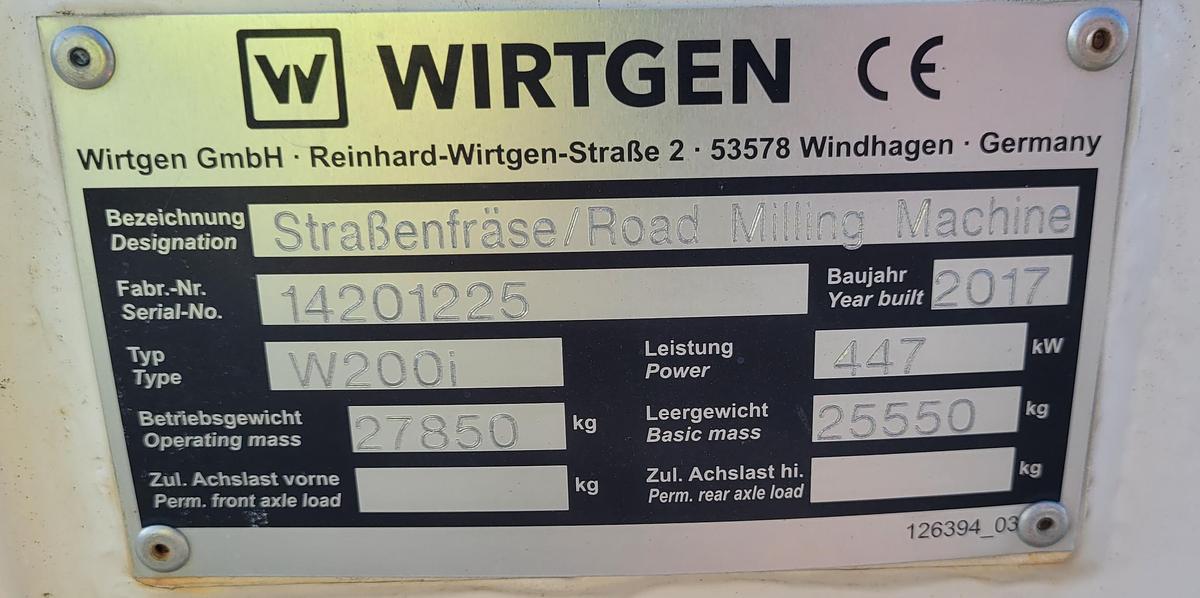 Used 2017 WIrtgen W200i