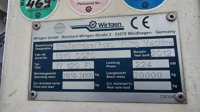 Used 2012 Wirtgen W120Fi
