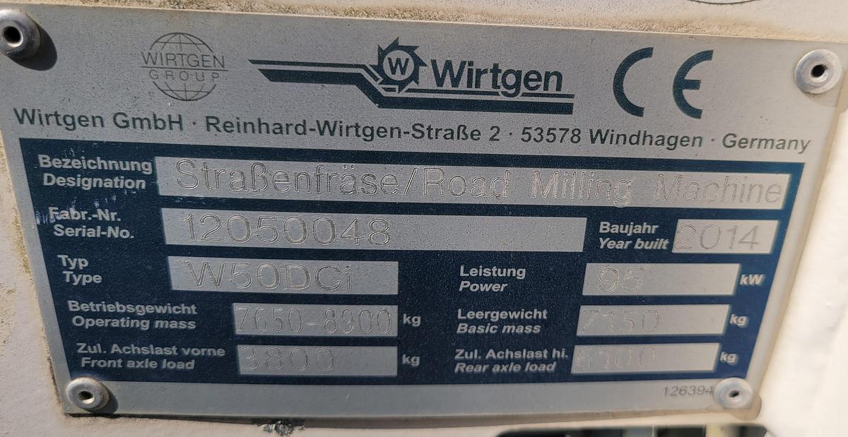 Used 2014 WIrtgen W50DCi