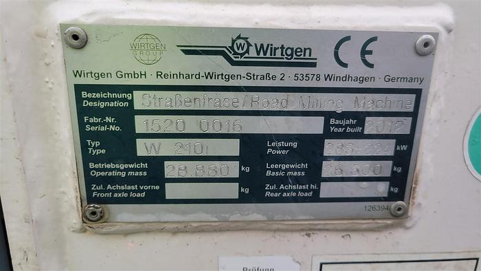 Used 2012 Wirtgen W210i