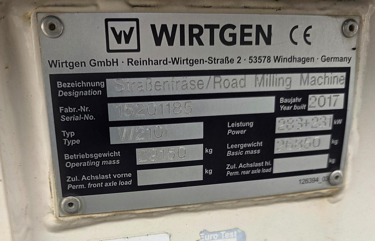 Used 2017 WIrtgen W210i