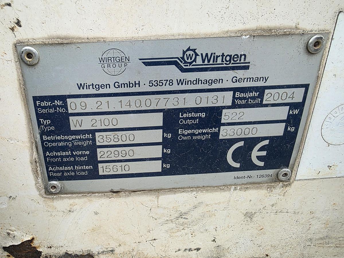 Used 2004 Wirtgen W2100